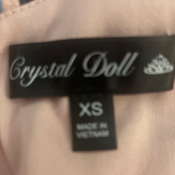 Crystal Doll Pink Floral Print Ruffle-Trim Midi Dress Size XS - Picture 6 of 13